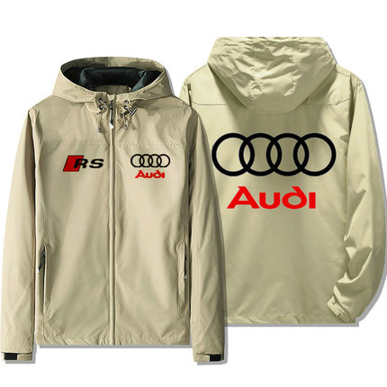 Veste Softshell Audi RS Capuche Homme Zippé Coupe-vent